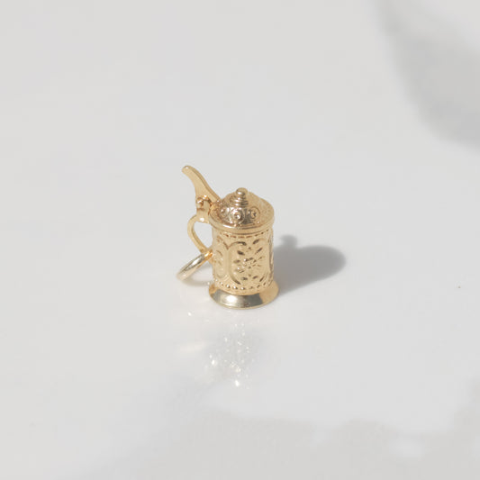 Vintage Articulated Coffee Pot Charm 14k