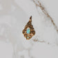 Vintage Modernist Opal and Diamond Pendant 14k Gold