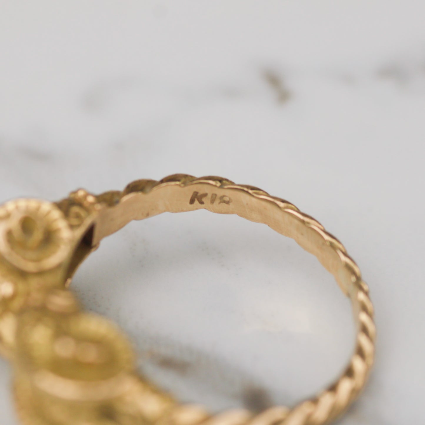 Vintage Mid-Century Double Ram's Head Ring 18k Sz 6 3/4