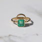 Geometric Colombian Emerald Ring Sz 5 1/2 14k