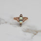 Antique Victorian Double Opal and Diamond Ring 14k Sz 7