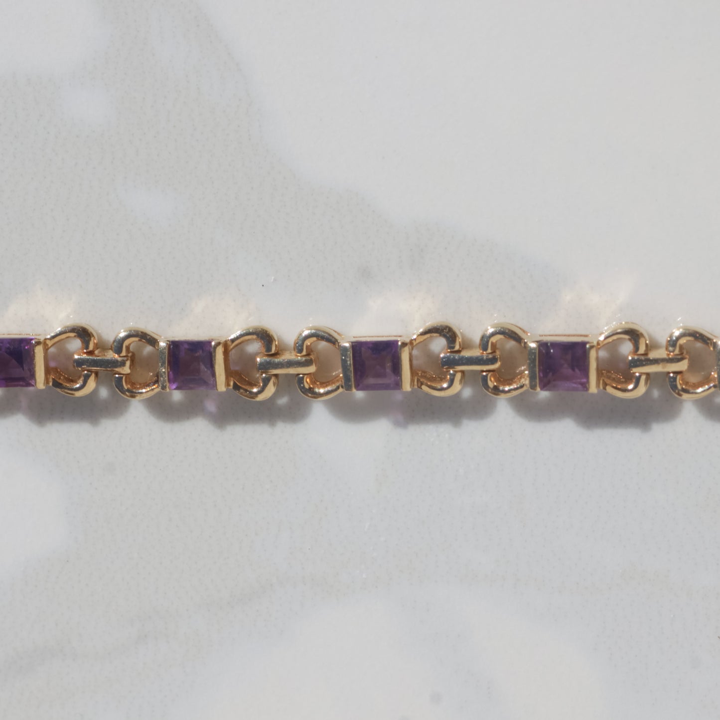 Vintage Amethyst Bracelet 7" 14k Gold