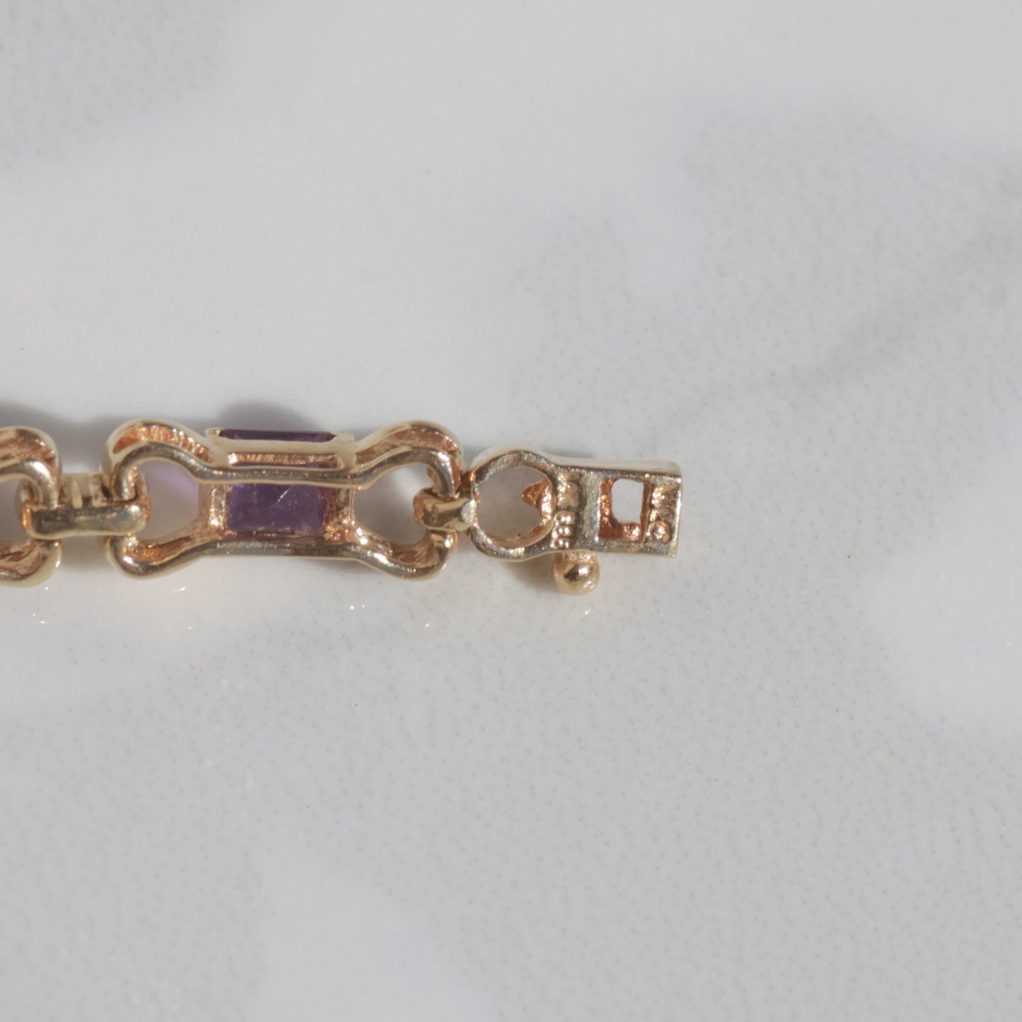 Vintage Amethyst Bracelet 7" 14k Gold