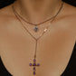 Antique Amethyst and Seed Pearl Cross Pendant 14k