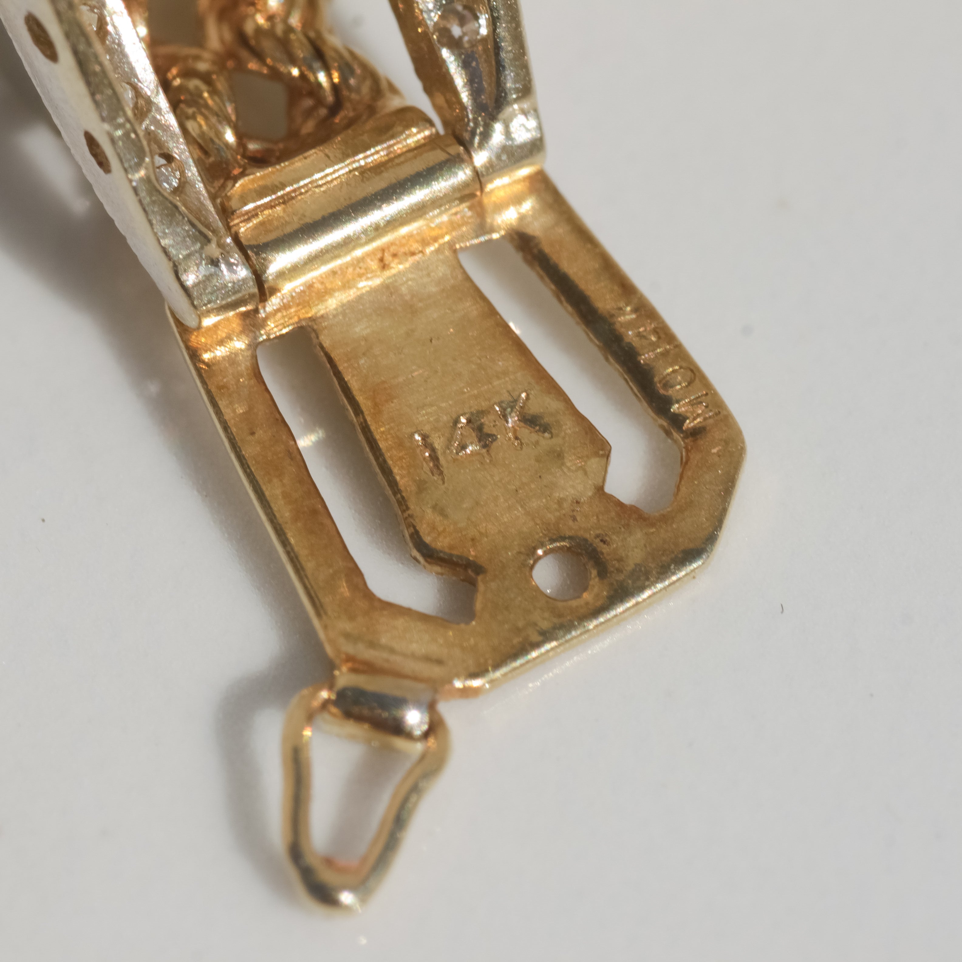 Vintage Double Rope Diamond Buckle Bracelet 14k Gold