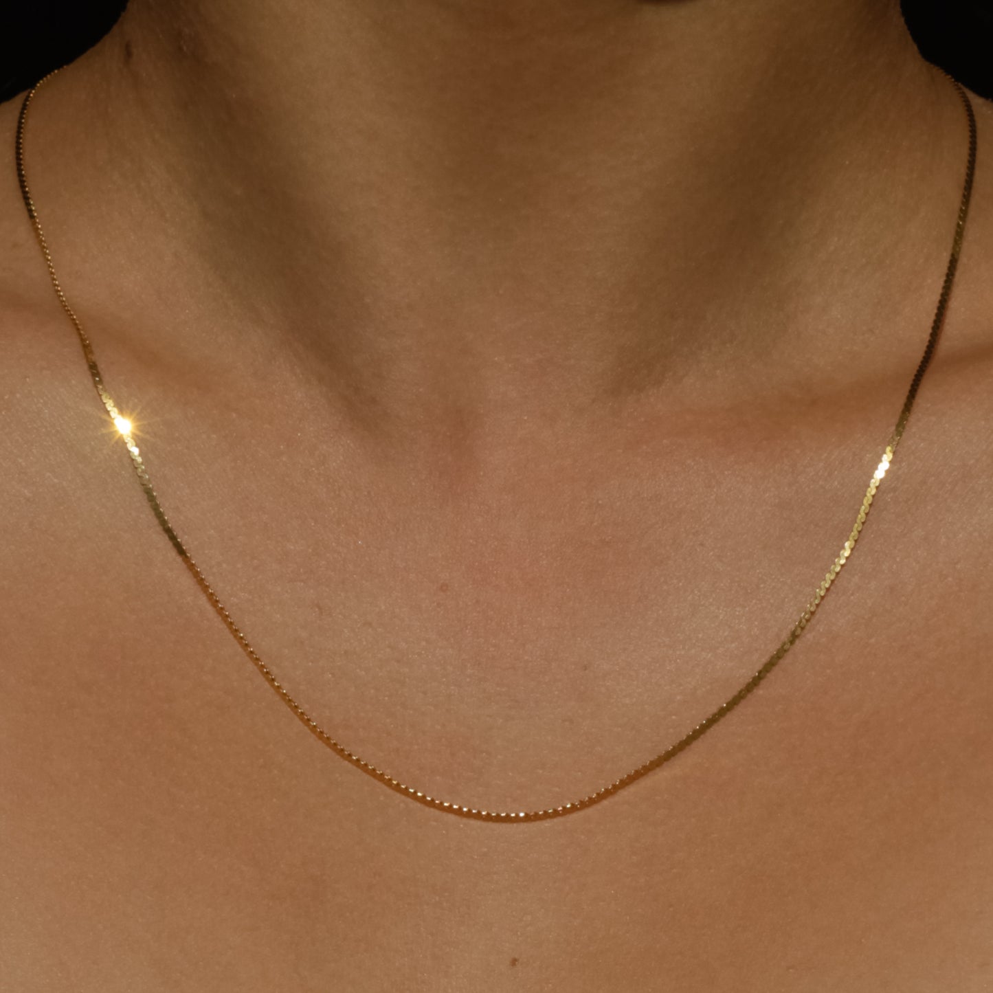 Vintage Serpentine Chain Necklace 20" 14k Gold
