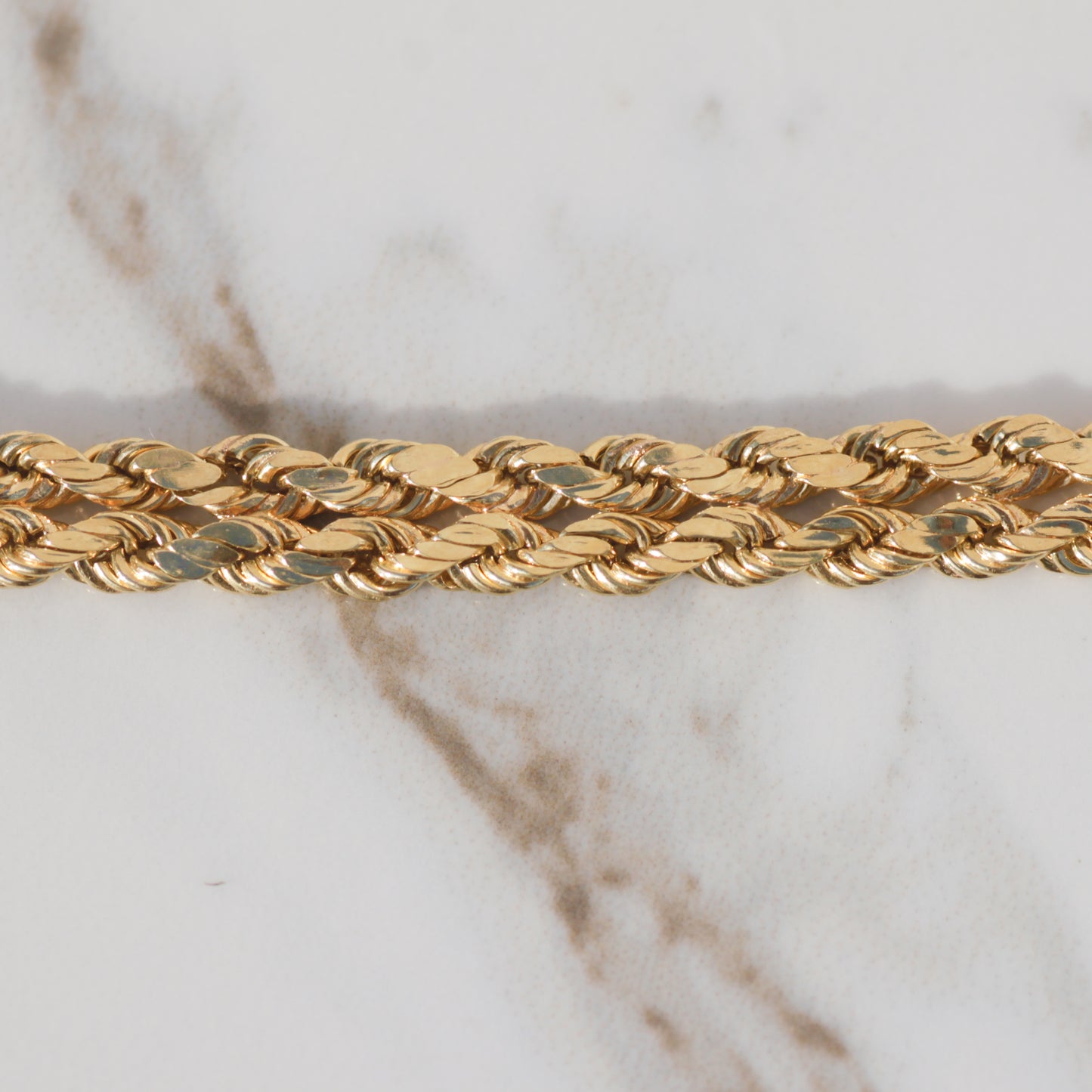 Vintage Double Rope Bracelet 7" 18k Gold