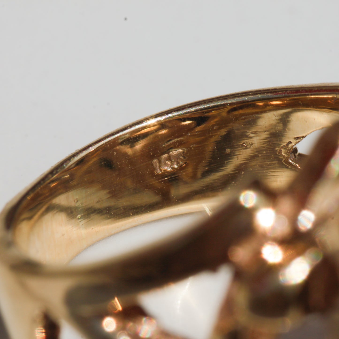 Vintage Mid-Century Emerald Cut Diamond Modernist Ring 14k Gold Sz 6