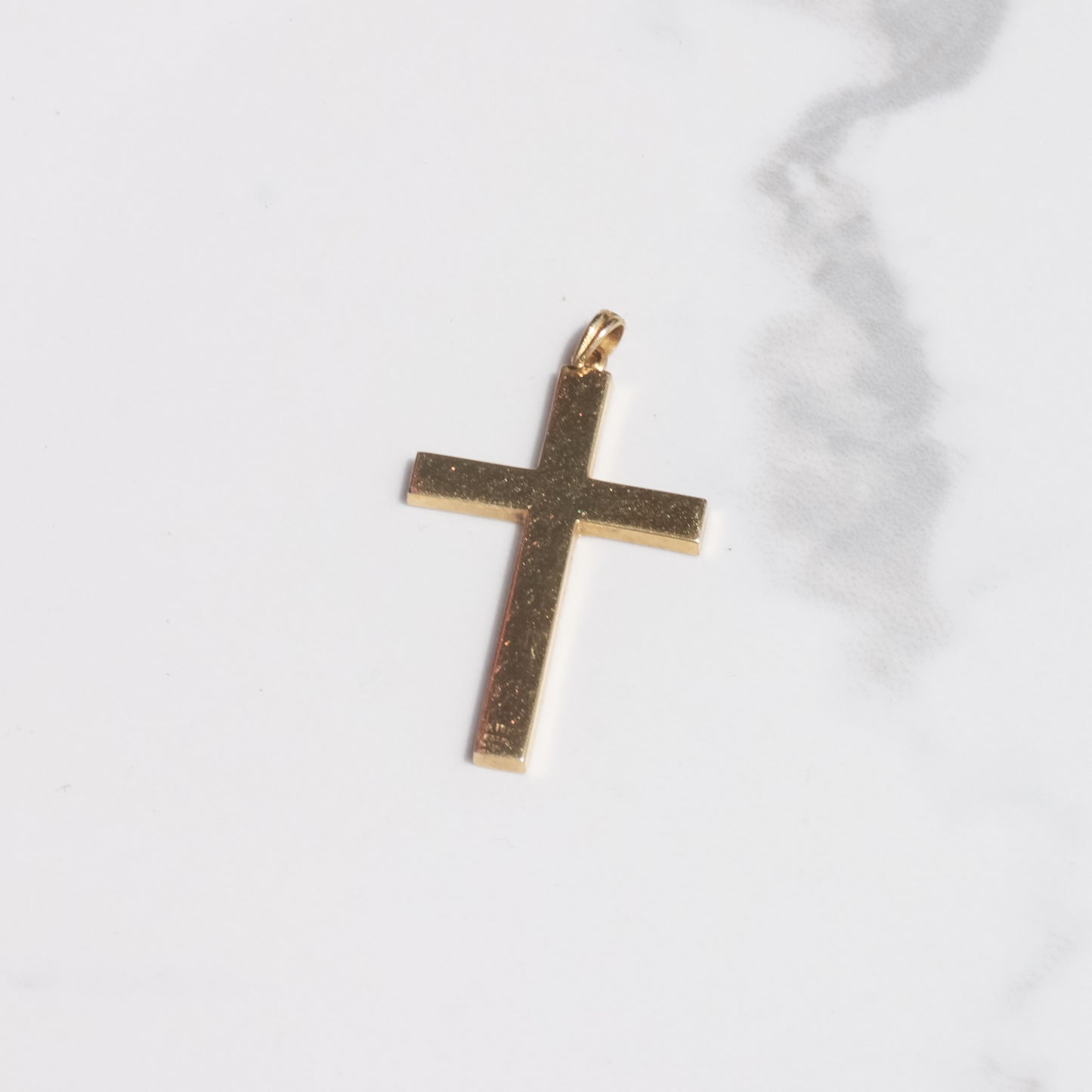 Vintage Engraved Cross Pendant 10k