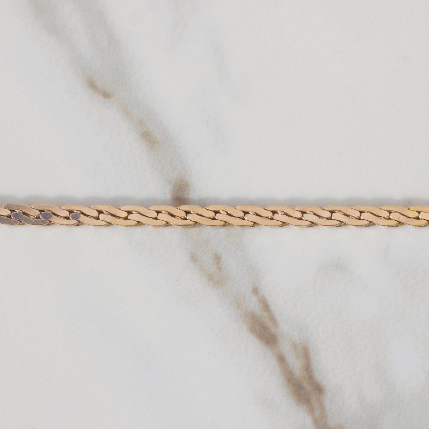 Vintage S-shaped Link Bracelet 7.5" 14k Gold
