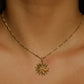 Antique Victorian Starburst Pendant with Diamond and Seed Pearls 14k