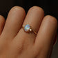 Vintage Opal and Diamond Ring Sz 6 3/4 14k