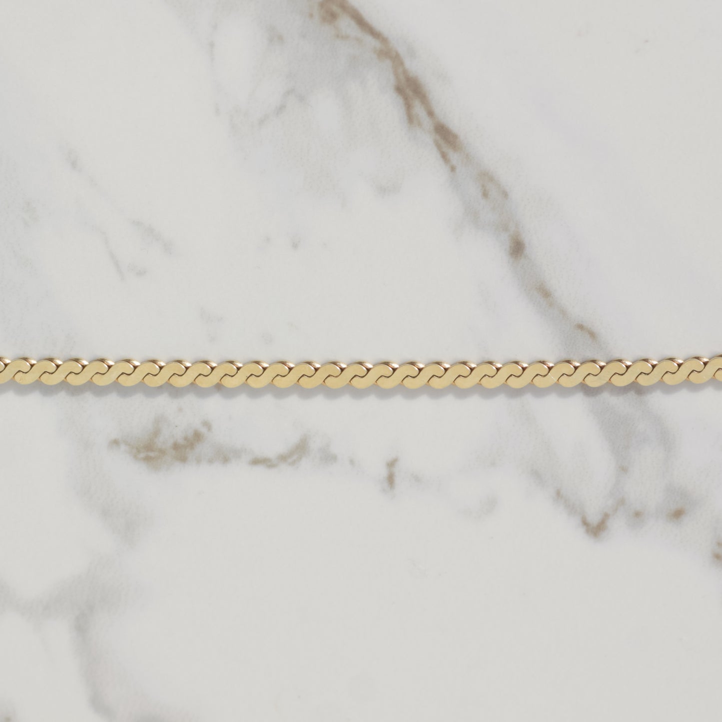 Vintage Serpentine Bracelet 7.25" 14k Gold