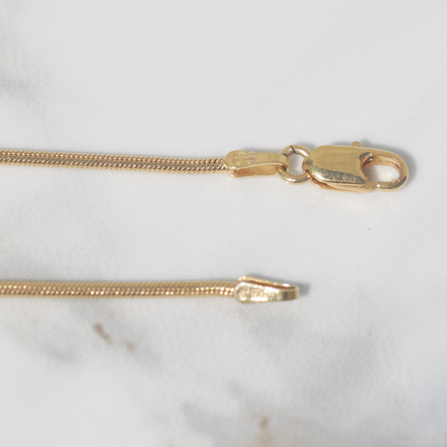 Vintage Snake Chain Necklace 18" 14k Gold