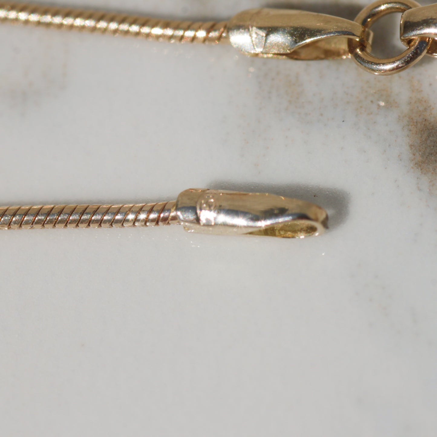 Vintage Snake Chain Necklace 16.5" 18k Gold