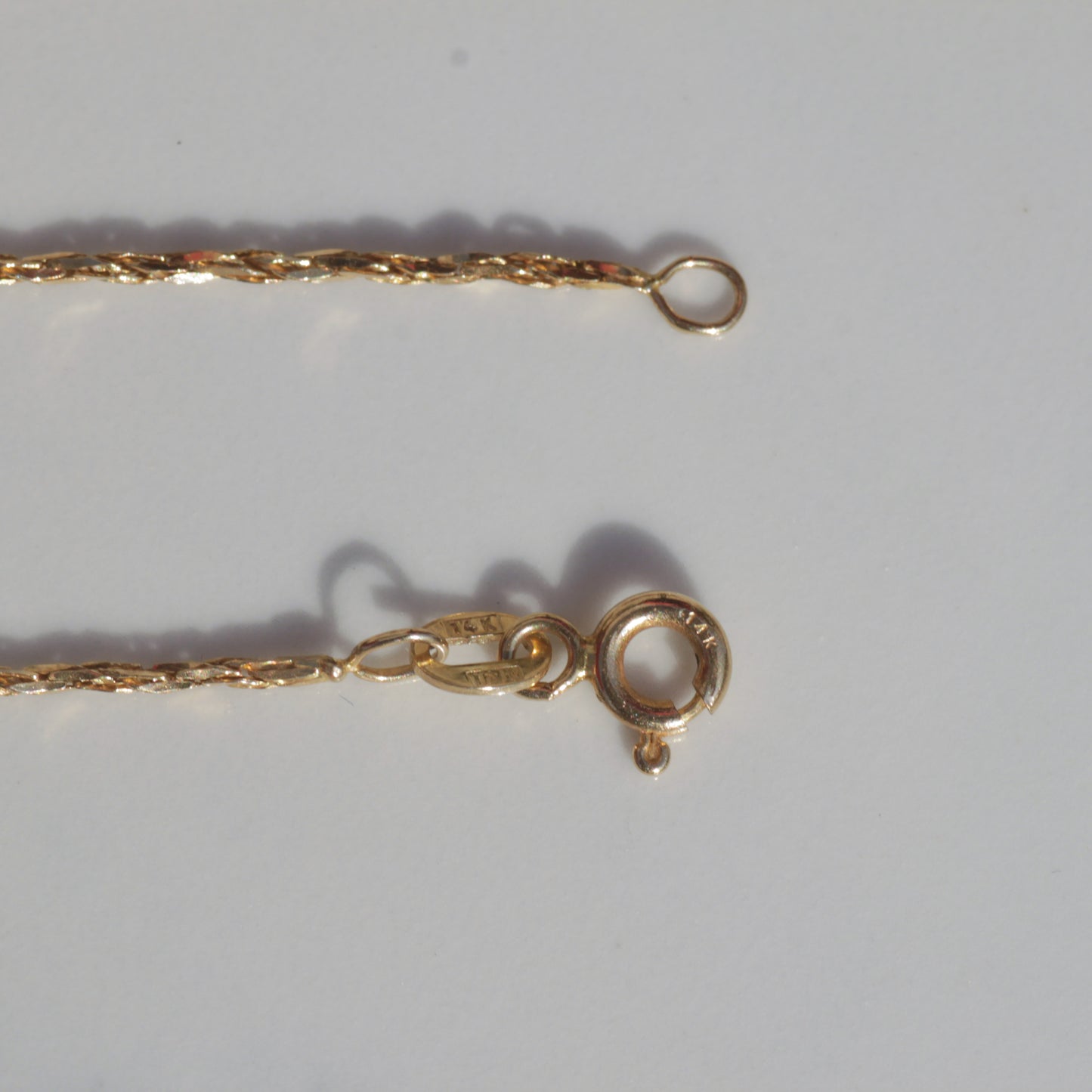 Vintage Twisted Cobra Chain Necklace 18.5" 14k Gold