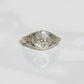 Art Deco Filigree Solitaire Diamond Ring Sz 5 3/4 18k
