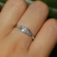 Estate Round and Baguette Diamond Ring Sz 6 1/2 18k