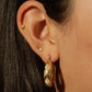 Vintage Diamond Cut Hoop Earrings 14k