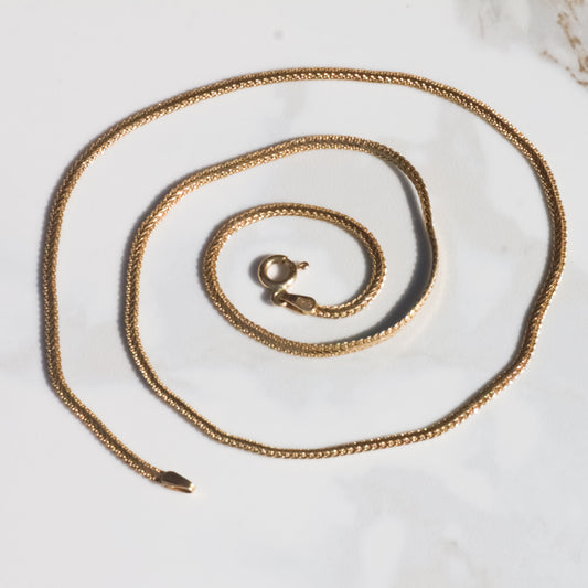 Vintage Flat Chain Necklace 18" 14k Gold