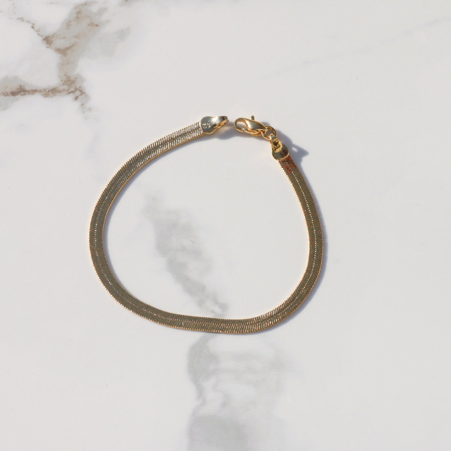 Vintage Herringbone Bracelet 4.2mm 14k