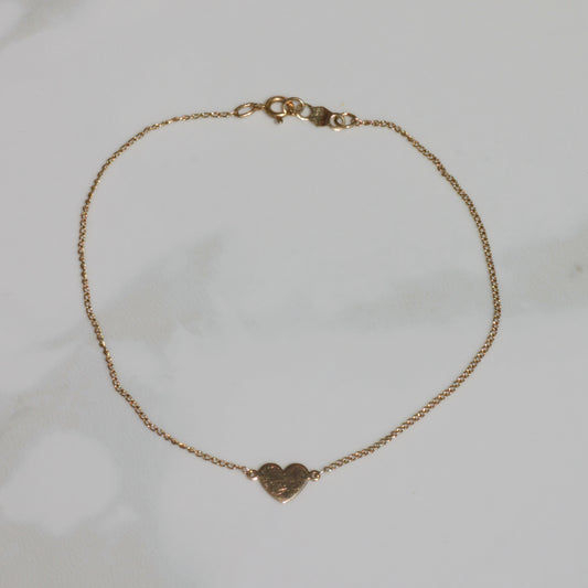 Vintage Heart Charm Bracelet/Anklet 14k