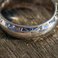Vintage Geometric Engraved Chunky Domed Band 14k White Gold