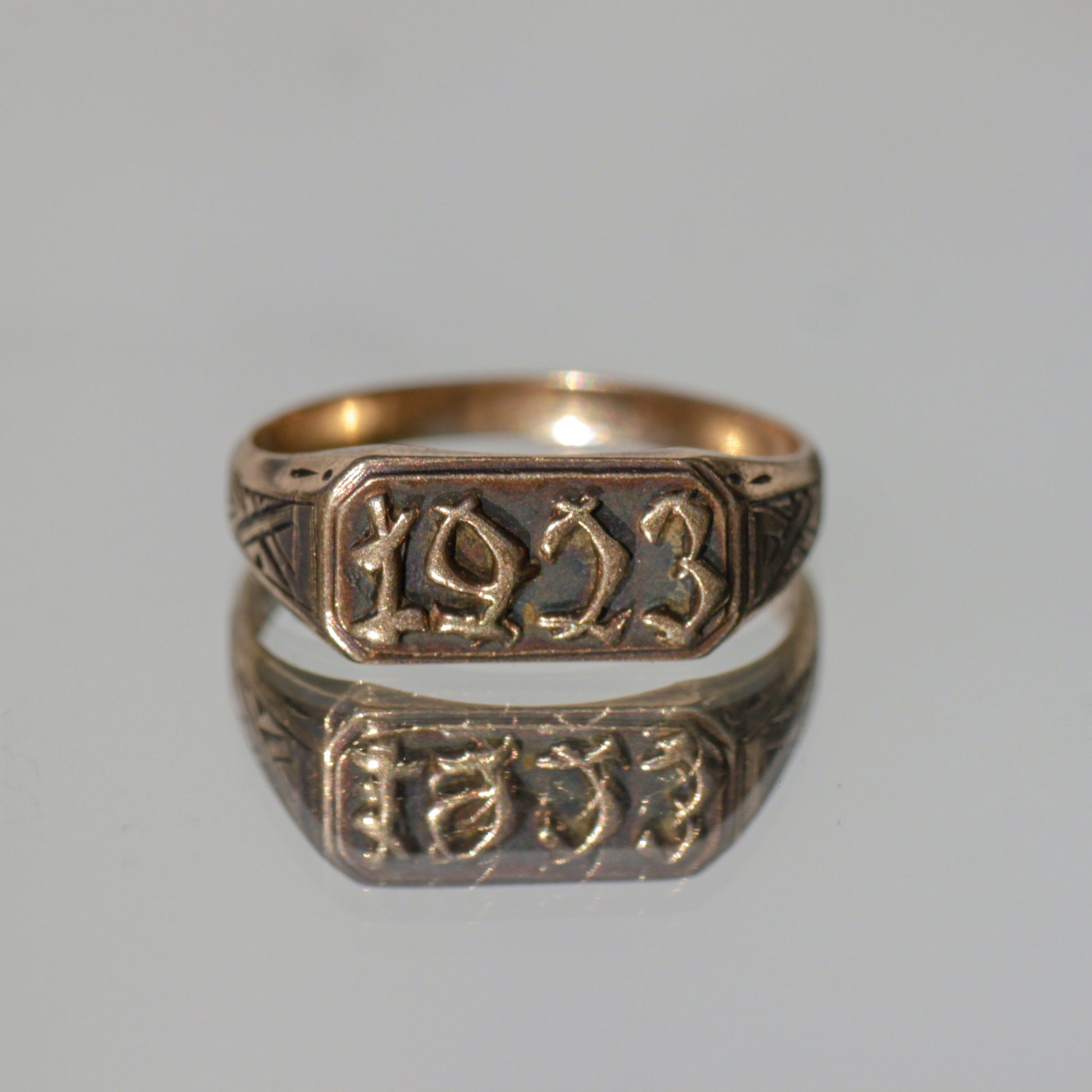 Antique 1923 Year Signet Ring 10k Sz 7