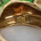 Vintage 1970s Green Enamel Horse Ring 18k Gold Sz 5 1/2