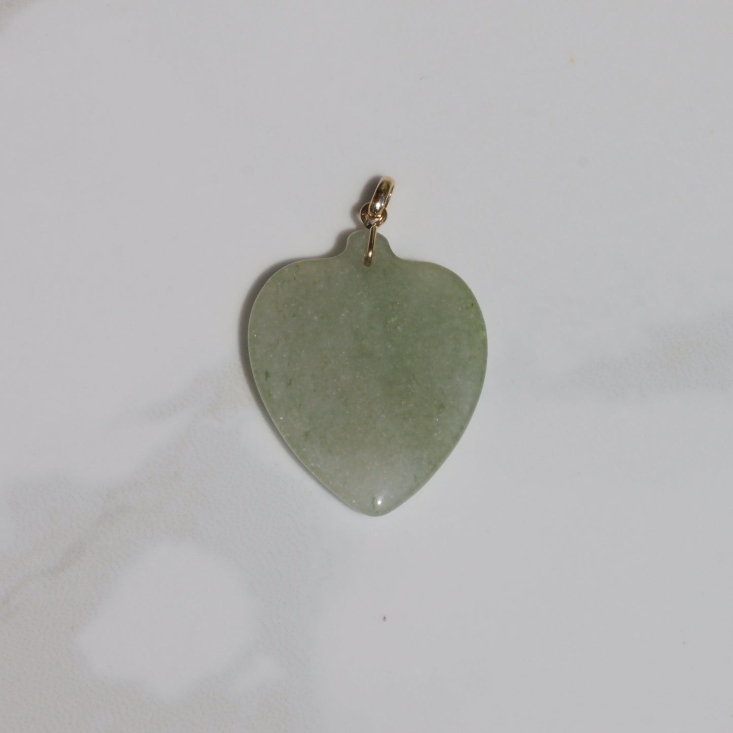 Vintage Jade Heart Pendant 14k