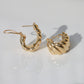 Vintage Chunky Shrimp Hoop Earrings 14k