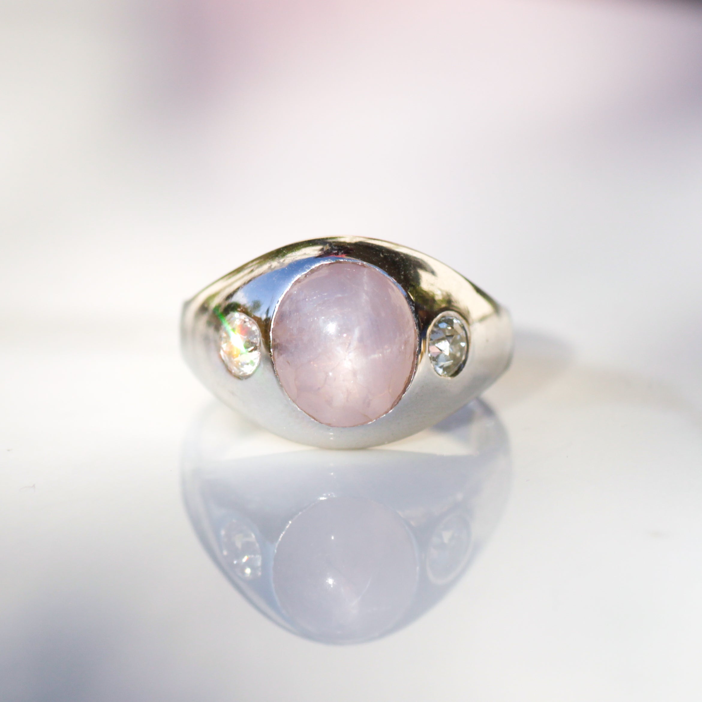 Vintage Platinum Pink Star Sapphire and Diamond Ring - Rings from Cavendish  Jewellers Ltd UK