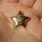 Vintage Star-cut Diamond Slider Pendant 14k Gold